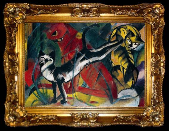 framed  Franz Marc Three cats, ta009-2